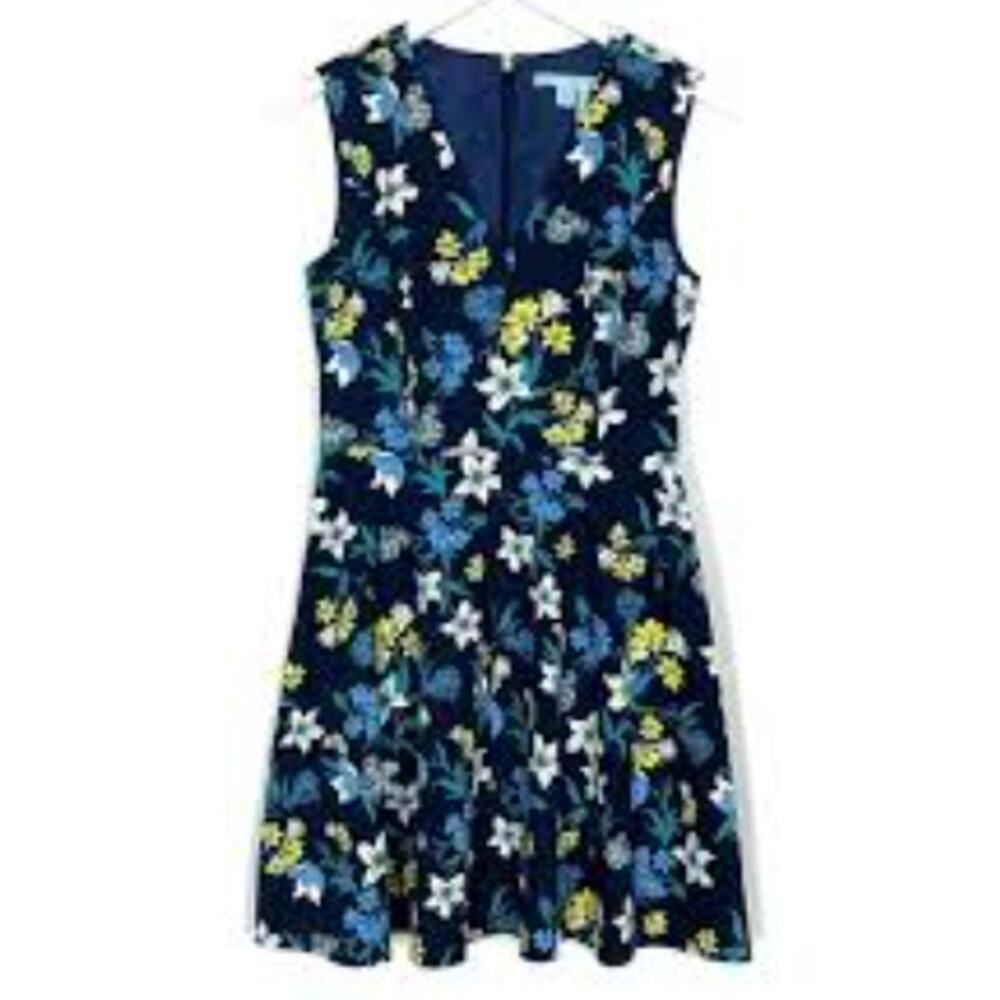 DraperJames Elliston Floral Love Circle Dress Womens 6 Navy